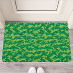 Green Digital Camo Pattern Print Rubber Doormat