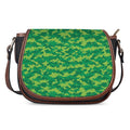 Green Digital Camo Pattern Print Saddle Bag