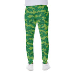 Green Digital Camo Pattern Print Scuba Joggers
