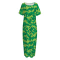 Green Digital Camo Pattern Print Short Sleeve Long Nightdress