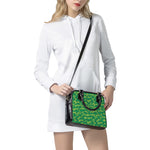 Green Digital Camo Pattern Print Shoulder Handbag