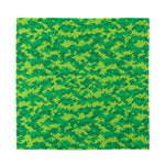 Green Digital Camo Pattern Print Silk Bandana