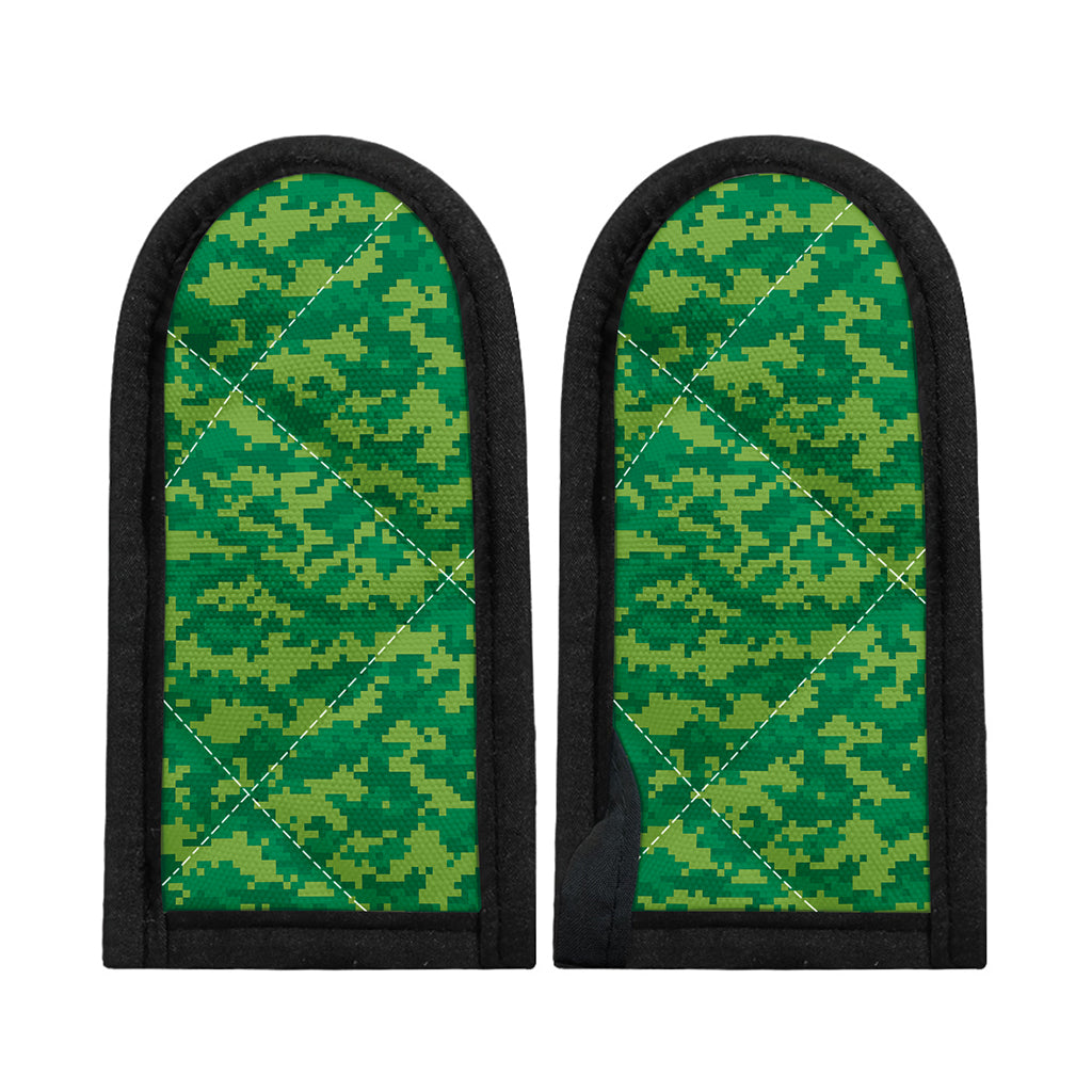 Green Digital Camo Pattern Print Skillet Handle Cover