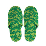 Green Digital Camo Pattern Print Slippers
