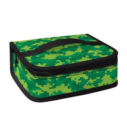 Green Digital Camo Pattern Print Small Lunch Bag