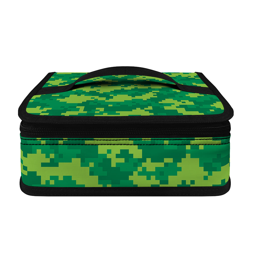 Green Digital Camo Pattern Print Small Lunch Bag