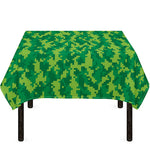 Green Digital Camo Pattern Print Tablecloth