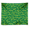 Green Digital Camo Pattern Print Tapestry