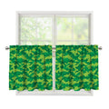 Green Digital Camo Pattern Print Tier Curtains