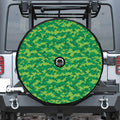 Green Digital Camo Pattern Print Tire Cover With Camera Hole