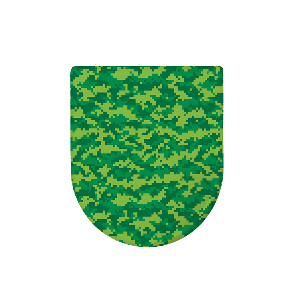 Green Digital Camo Pattern Print Toilet Lid Cover