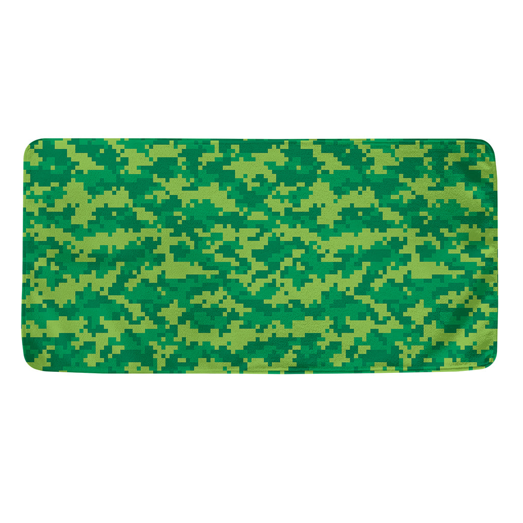 Green Digital Camo Pattern Print Towel
