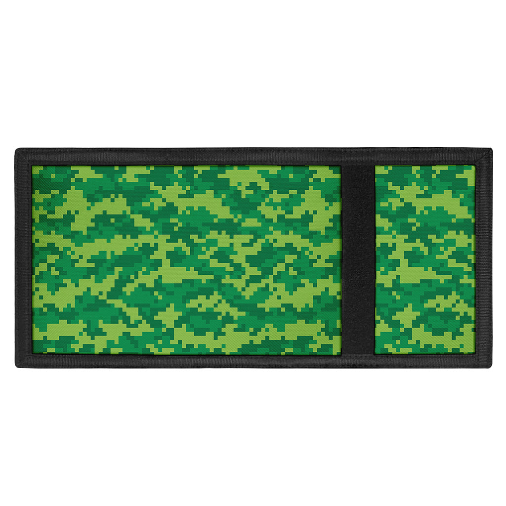Green Digital Camo Pattern Print Trifold Wallet