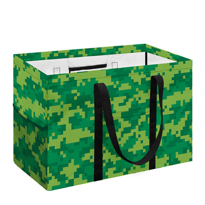 Green Digital Camo Pattern Print Utility Tote Bag