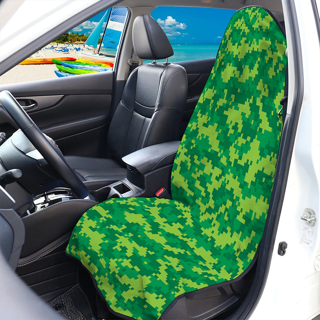Green Digital Camo Pattern Print Waterproof Car Seat Cover