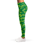 Green Digital Camo Pattern Print Women's Leggings