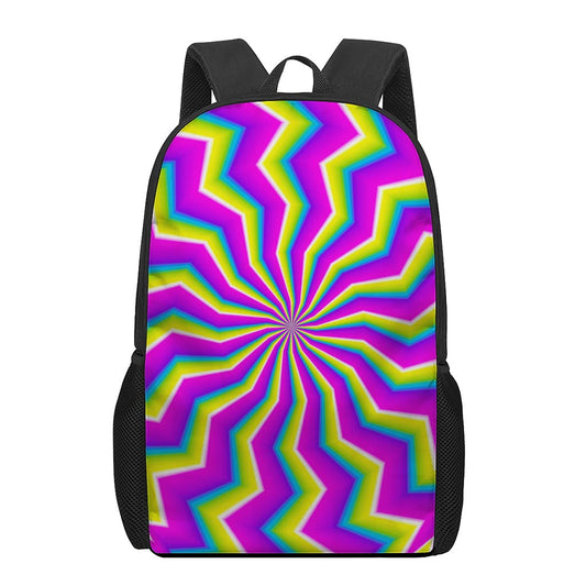 Green Dizzy Moving Optical Illusion 17 Inch Backpack