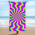 Green Dizzy Moving Optical Illusion Beach Towel