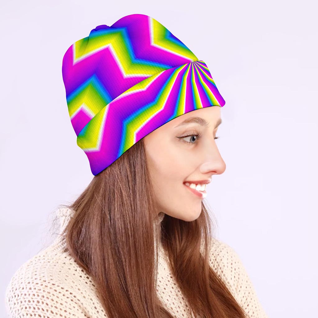 Green Dizzy Moving Optical Illusion Beanie