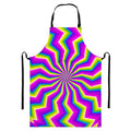 Green Dizzy Moving Optical Illusion Bib Apron With Pocket