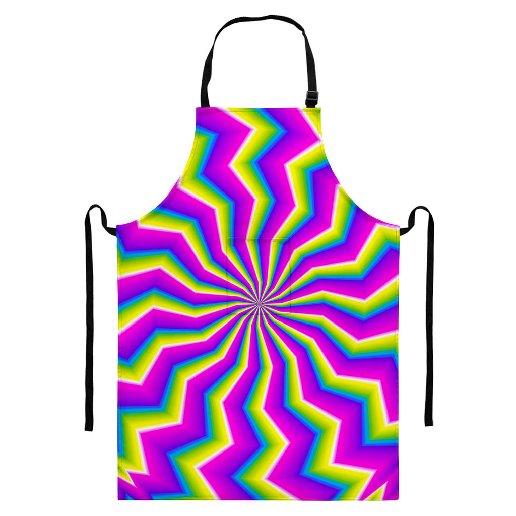 Green Dizzy Moving Optical Illusion Bib Apron With Pocket