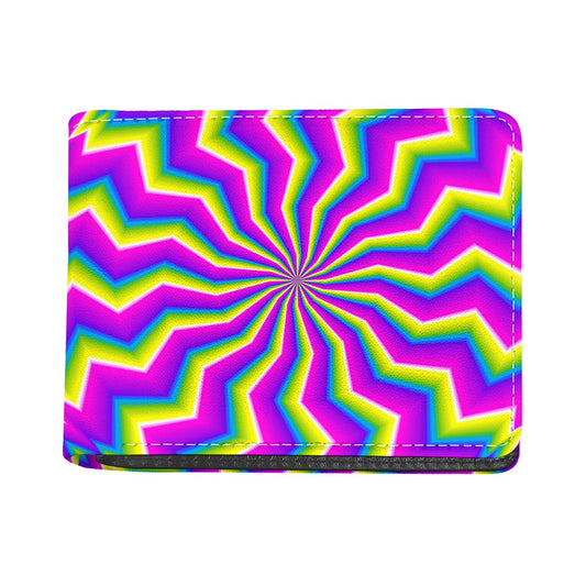 Green Dizzy Moving Optical Illusion Bifold Wallet