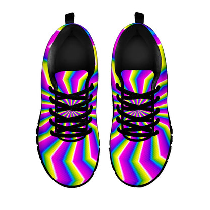 Green Dizzy Moving Optical Illusion Black Running Shoes