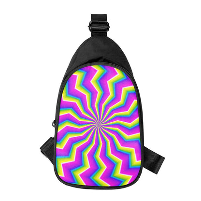 Green Dizzy Moving Optical Illusion Chest Bag