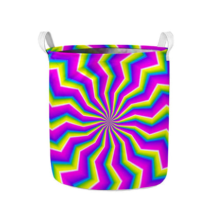 Green Dizzy Moving Optical Illusion Collapsible Laundry Basket
