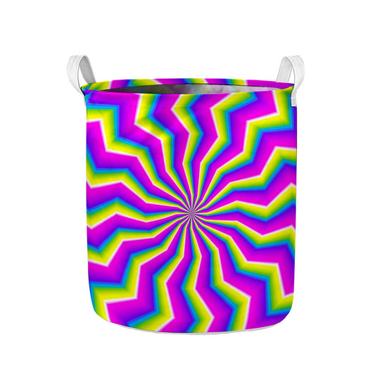 Green Dizzy Moving Optical Illusion Collapsible Laundry Basket