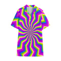 Green Dizzy Moving Optical Illusion Cotton Hawaiian Shirt