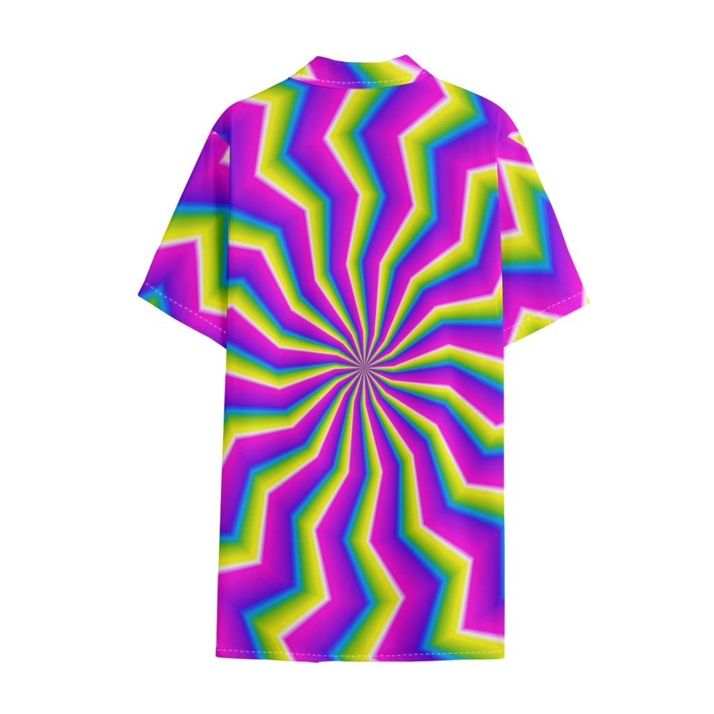 Green Dizzy Moving Optical Illusion Cotton Hawaiian Shirt