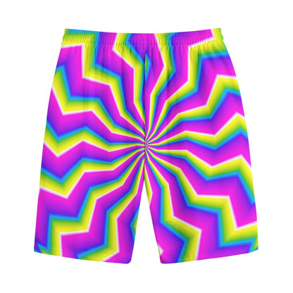 Green Dizzy Moving Optical Illusion Cotton Shorts