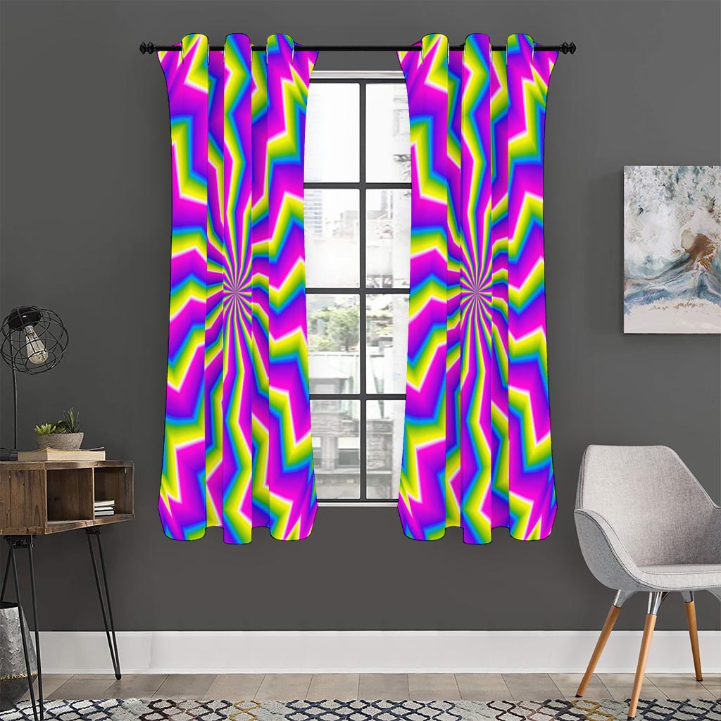 Green Dizzy Moving Optical Illusion Curtain
