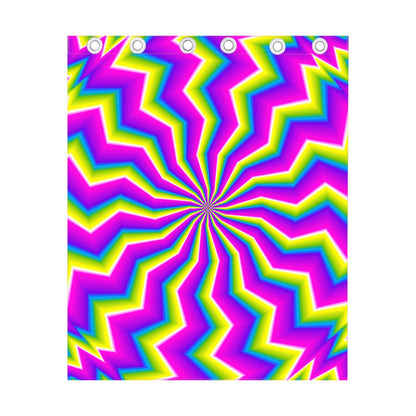 Green Dizzy Moving Optical Illusion Curtain