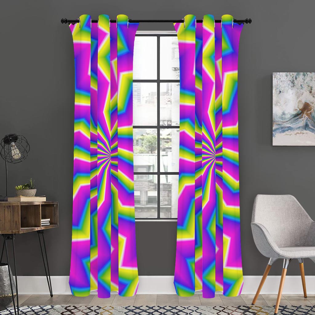Green Dizzy Moving Optical Illusion Curtain