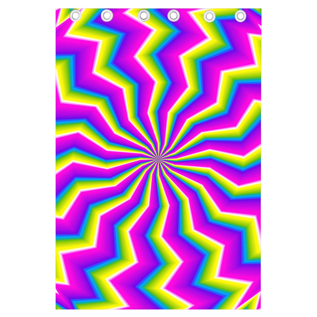 Green Dizzy Moving Optical Illusion Curtain