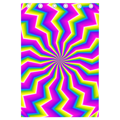 Green Dizzy Moving Optical Illusion Curtain