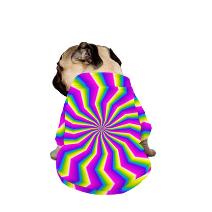 Green Dizzy Moving Optical Illusion Dog Zip Up Jacket