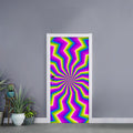 Green Dizzy Moving Optical Illusion Door Sticker