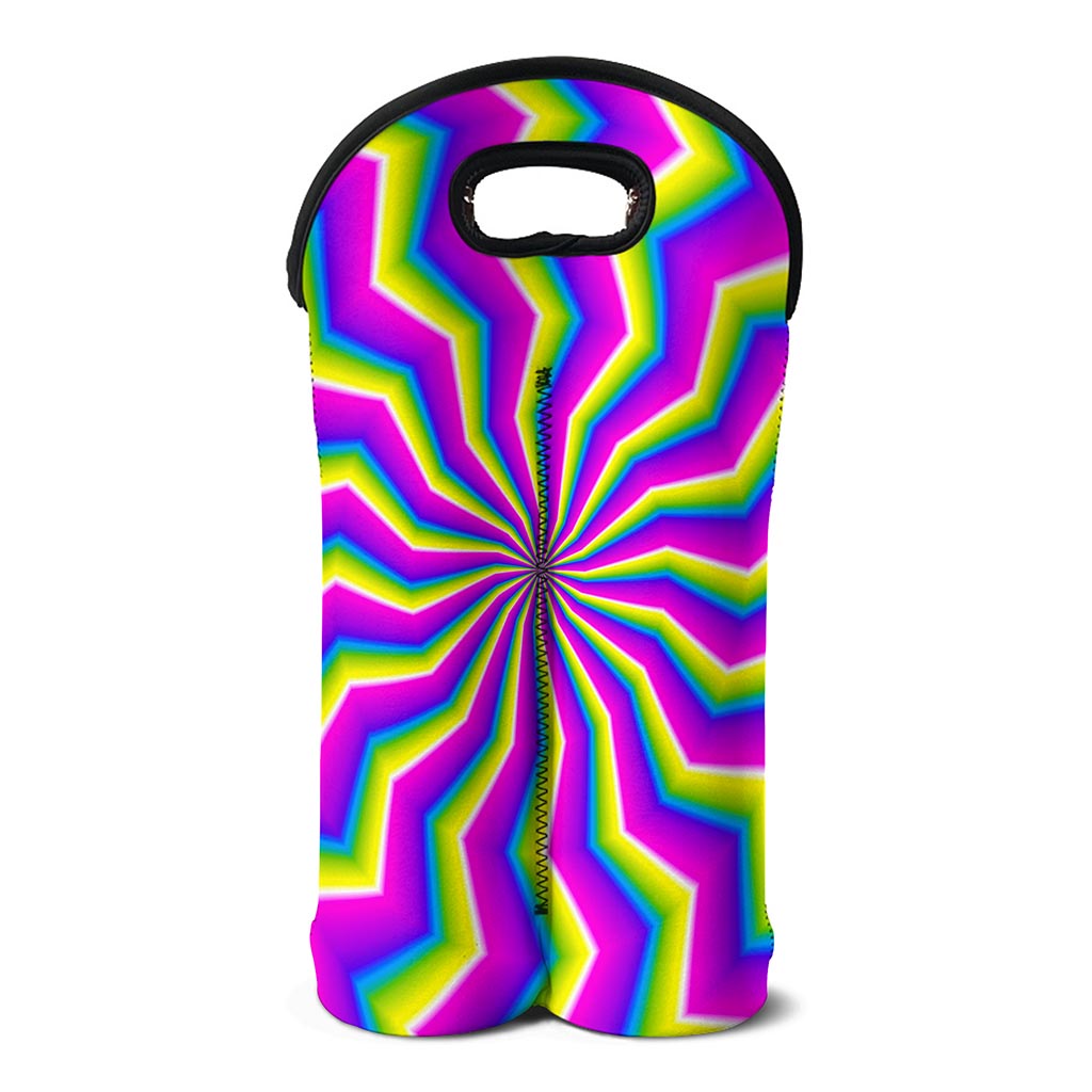 Green Dizzy Moving Optical Illusion Double Neoprene Wine Tote