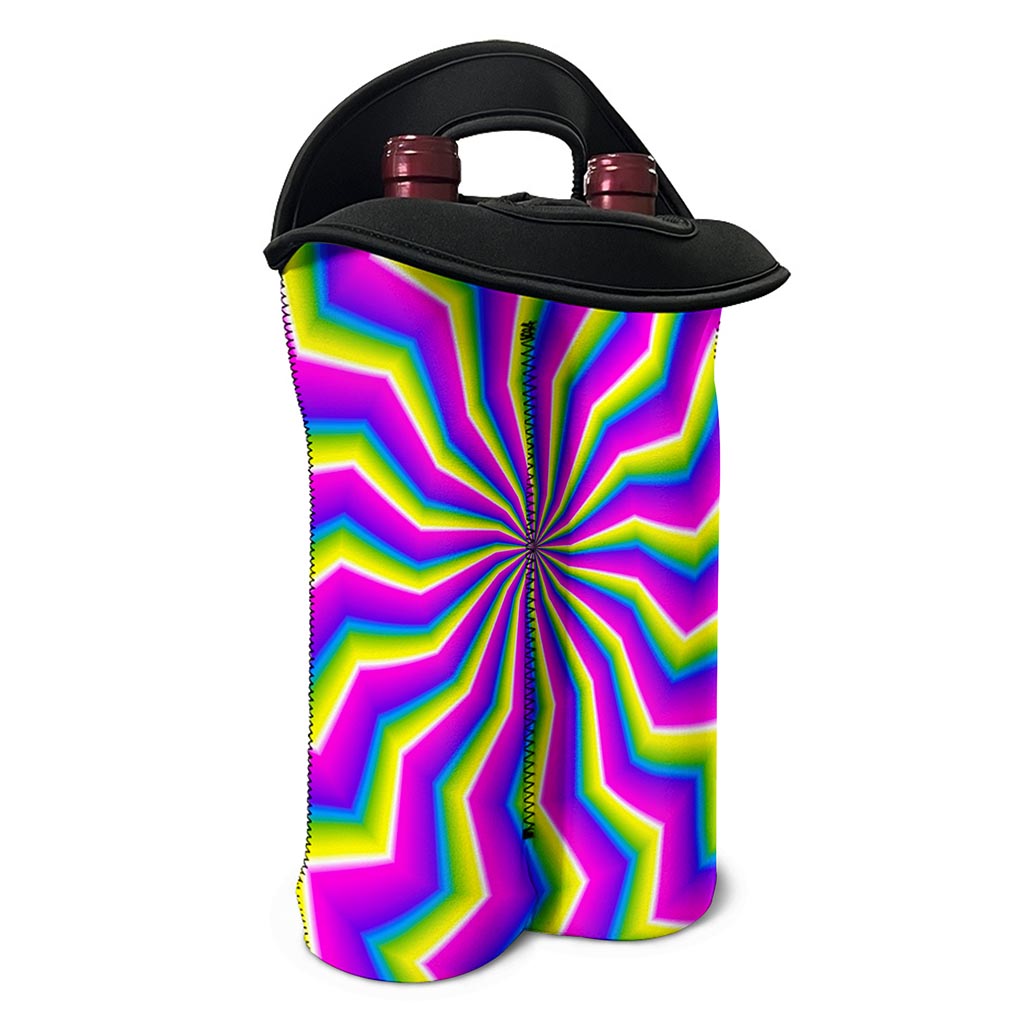 Green Dizzy Moving Optical Illusion Double Neoprene Wine Tote