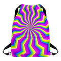 Green Dizzy Moving Optical Illusion Drawstring Backpack