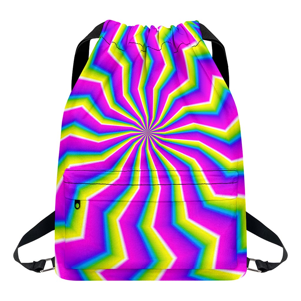Green Dizzy Moving Optical Illusion Drawstring Backpack