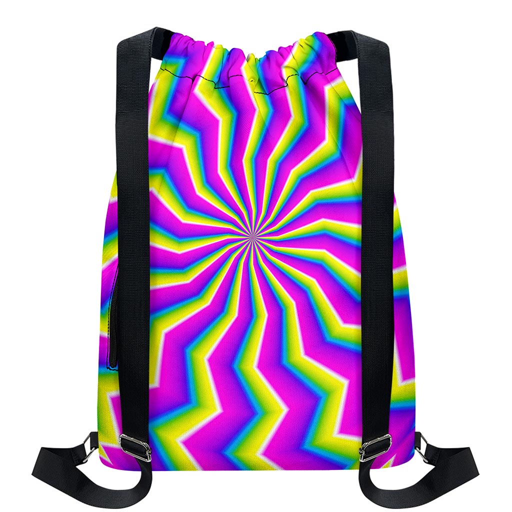 Green Dizzy Moving Optical Illusion Drawstring Backpack