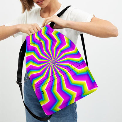 Green Dizzy Moving Optical Illusion Drawstring Backpack