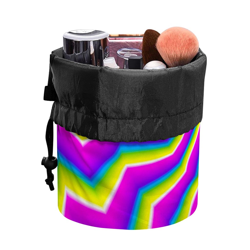 Green Dizzy Moving Optical Illusion Drawstring Makeup Bag