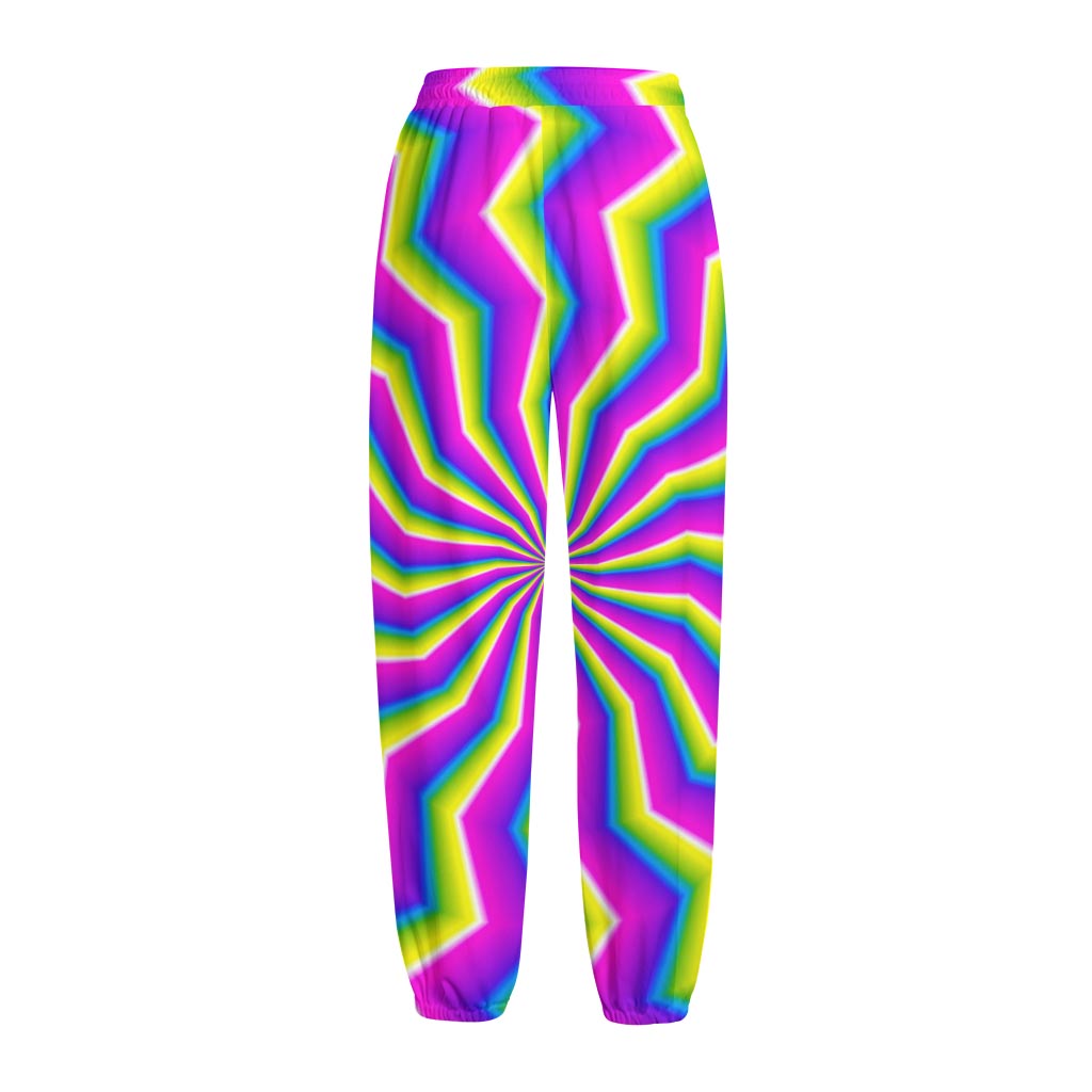 Green Dizzy Moving Optical Illusion Fleece Lined Knit Pants