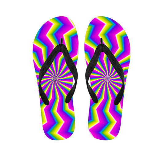 Green Dizzy Moving Optical Illusion Flip Flops
