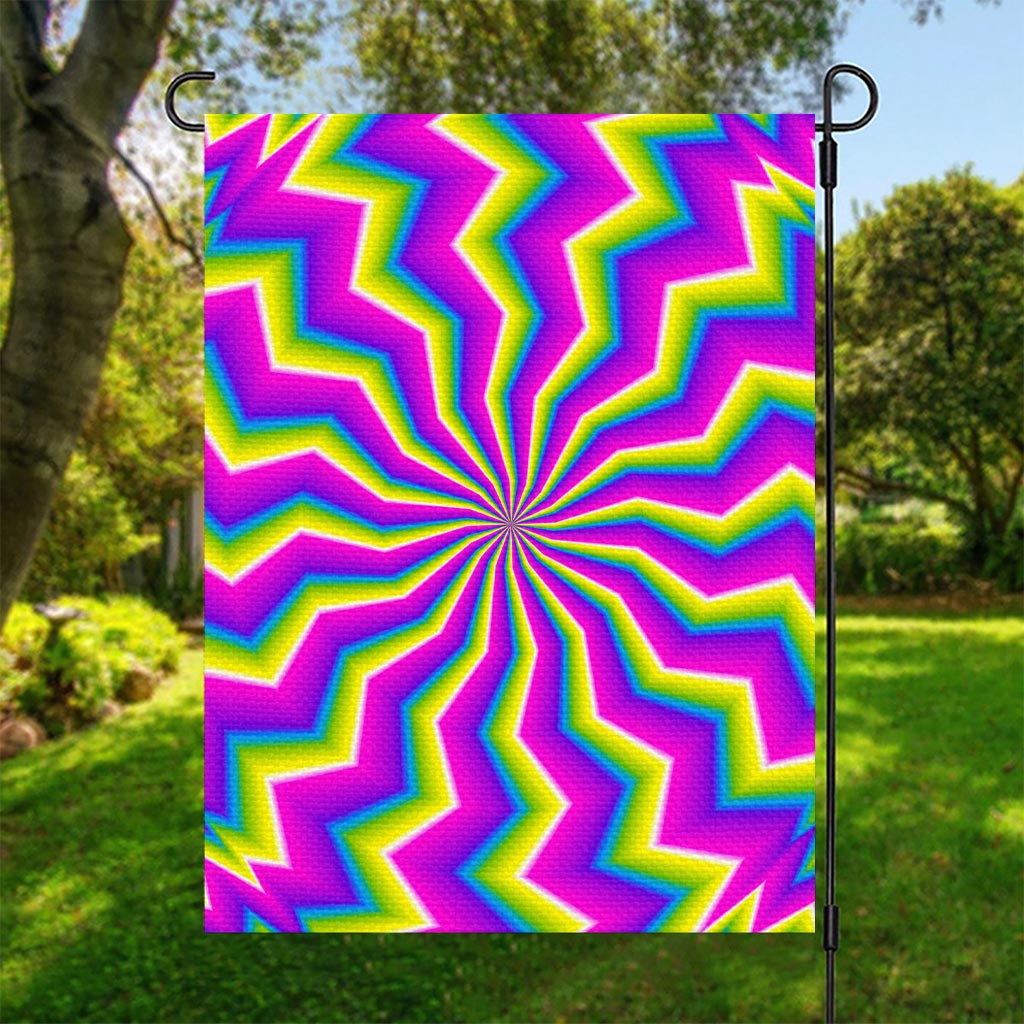 Green Dizzy Moving Optical Illusion Garden Flag